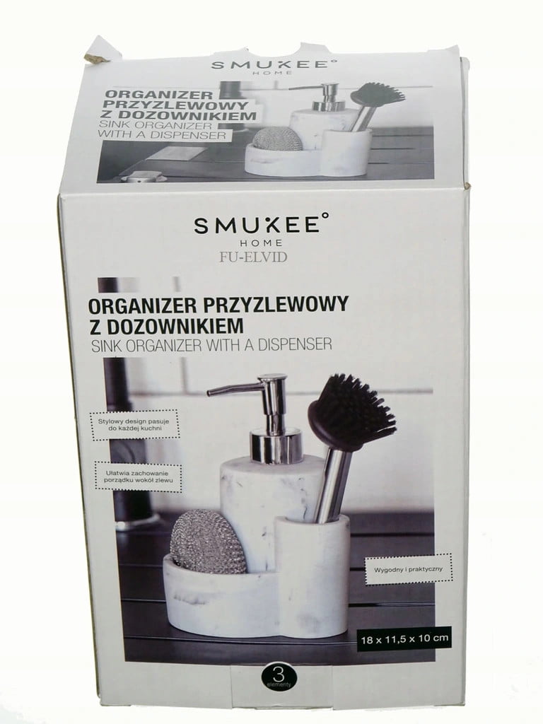 Organizer przyzlewowy z dozownikiem na płyn