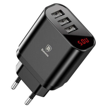 Ładowarka Sieciowa BASEUS Mirror Travel 3x USB Czarna