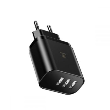 Ładowarka Sieciowa BASEUS Mirror Travel 3x USB Czarna - obrazek 3