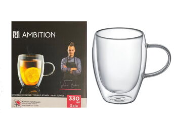 Szklanka Termiczna z Uchem Ambition Gaia 330ml podwójna ścianka