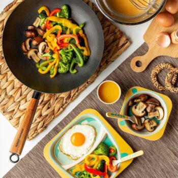 Patelnia Wok Kantoński Stalowy Chiński Głęboki 35 cm - obrazek 6
