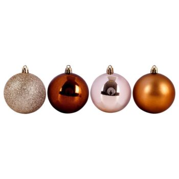 Bombki Choinkowe Plastikowe Bursztynowe 6szt. 7cm Zestaw - obrazek 4