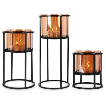 Świecznik na Świece Loft Metalowy Czarny Glamour - obrazek 3