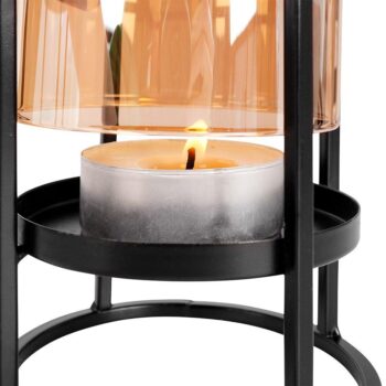Świecznik na Świece Loft Metalowy Czarny Glamour - obrazek 6
