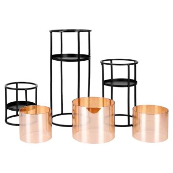 Świecznik na Świece Loft Metalowy Czarny Glamour - obrazek 9