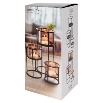 Świecznik na Świece Loft Metalowy Czarny Glamour - obrazek 10