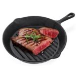 Patelnia Grillowa Żeliwna do Grillowania 24cm Okrągła Indukcja