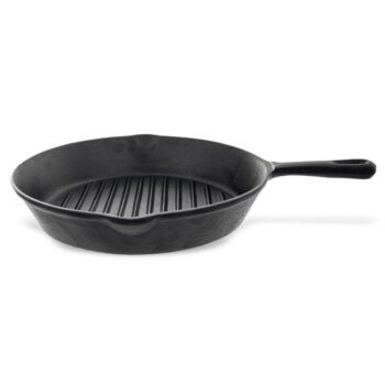 Patelnia Grillowa Żeliwna do Grillowania 24cm Okrągła Indukcja - obrazek 4
