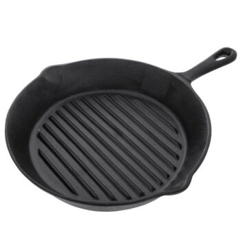 Patelnia Grillowa Żeliwna do Grillowania 24cm Okrągła Indukcja - obrazek 2