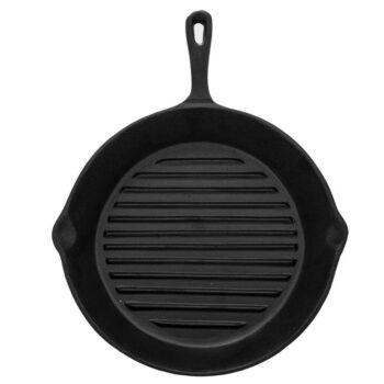 Patelnia Grillowa Żeliwna do Grillowania 24cm Okrągła Indukcja - obrazek 3