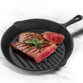 Patelnia Grillowa Żeliwna do Grillowania 24cm Okrągła Indukcja - obrazek 5