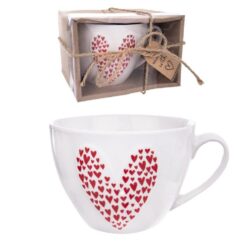 Kubek Porcelanowy z Uchem z Sercem Serce 490ml