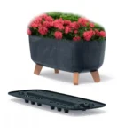 Doniczka na Nóżkach Gracia Case Beton Effect 58cm Antracyt