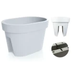 Donica Balkonowa na Poręcz Barierkę Biała 39,6cm Duża LOFLY