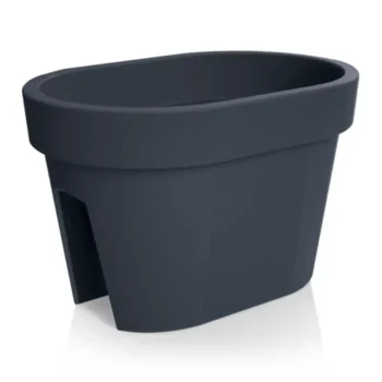 Donica Balkonowa na Poręcz Barierkę Antracytowa 39,6cm Duża