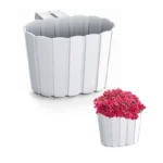 Donica Balkonowa na Poręcz Barierkę Biała 21,2cm Doniczka