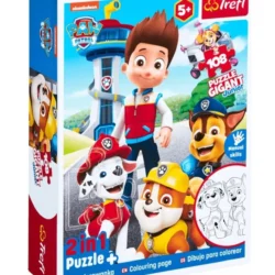 Puzzle Gigant Junior 108 el Psi Patrol Trefl 2w1 Kolorowanka