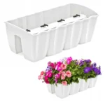 Donica Balkonowa na Poręcz Barierkę Biała 58cm Duża