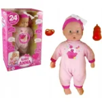 Lalka Baby Anna Interaktywna Smoczek Butelka 24 Dźwięki Mówi