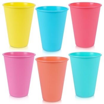 Kubki Wielorazowe 6szt. 400ml Plastikowe Zestaw