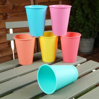 Kubki Wielorazowe 6szt. 400ml Plastikowe Zestaw