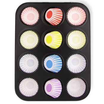 Blaszka do Pieczenia Muffinek Foremka do Muffin z Papilotkami