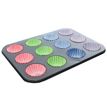 Blaszka do Pieczenia Muffinek Foremka do Muffin z Papilotkami