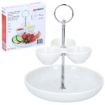 Patera Piętrowa Porcelanowa do Ciastek Dipów Przekąsek