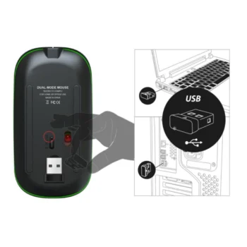 Myszka Bezprzewodowa Ładowana USB Bluetooth 5.0 LED Czarna