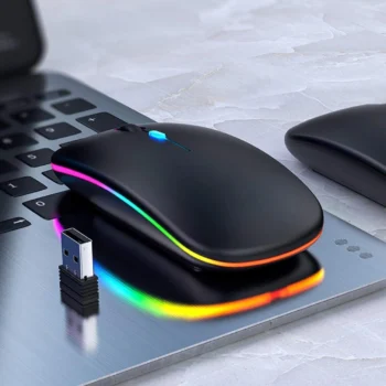 Myszka Bezprzewodowa Ładowana USB Bluetooth 5.0 LED Czarna