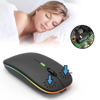 Myszka Bezprzewodowa Ładowana USB Bluetooth 5.0 LED Czarna