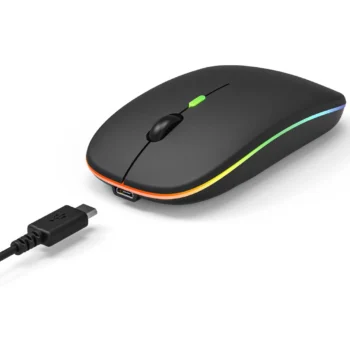 Myszka Bezprzewodowa Ładowana USB Bluetooth 5.0 LED Czarna