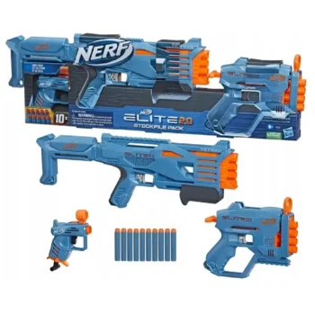 Wyrzutnia Nerf Elite 2.0 Stockpile Pack Pistolet Karabin Zestaw 3 szt.