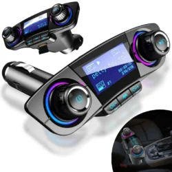 Transmiter FM Samochodowy Bluetooth 5.0 USB micro SD 8w1 AUX
