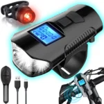 Lampka Rowerowa Przód Tył + Licznik Prędkościomierz Dzwonek