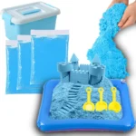 Piasek Kinetyczny 3kg Niebieski z Piaskownicą Foremkami Zestaw