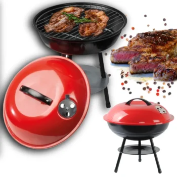 Grill Ogrodowy z Pokrywką na kółkach 48cm Węglowy Tradycyjny