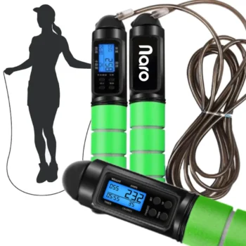 Skakanka z Licznikiem Regulowana Fitness Naro Zielona