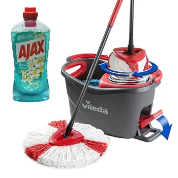Wiadro i Mop Obrotowy Vileda Turbo 2w1 38 cm + Płyn Ajax 1L