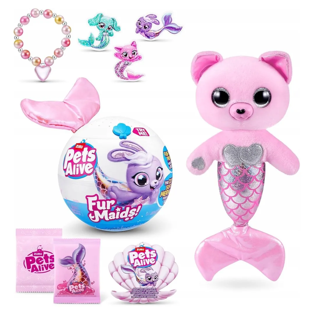 Zuru Pets Alive Furmaids Pluszowa Syrenka Różowy Ogonek