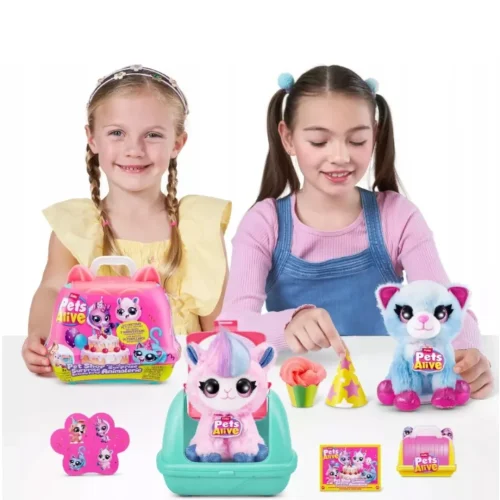 Dziecko otwiera zestaw Zuru Pets Alive Pet Shop Surprise Birthday Party