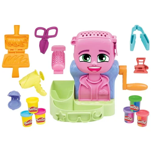 Głowa do stylizacji włosów Play-Doh z wyrastającymi kosmykami ciastoliny