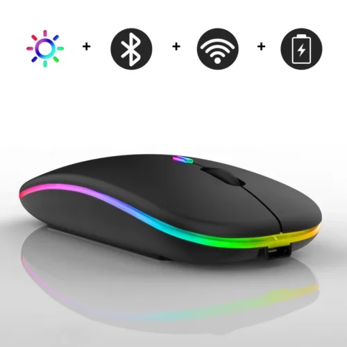 Myszka Bezprzewodowa Ładowana USB Bluetooth 5.0 LED Czarna