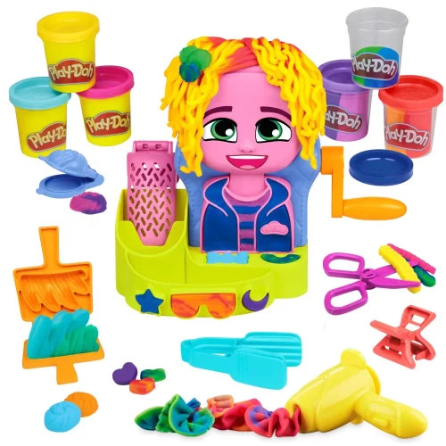Play-Doh Salon Fryzjerski zestaw z głową do robienia fryzur i ciastoliną