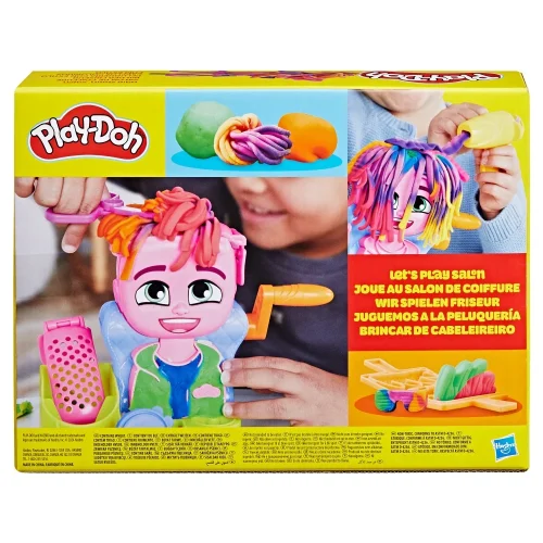 Tył Opakowanie Play-Doh Salon Fryzjerski Ciastolina Zestaw z Akcesoriami Stylista Fryzur